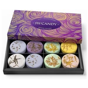 SHOWER STEAMERS LAVENDER AROMATHERAPY 8 PIECE GIFT BOX BATH BOMBS ESSENTIAL OILS